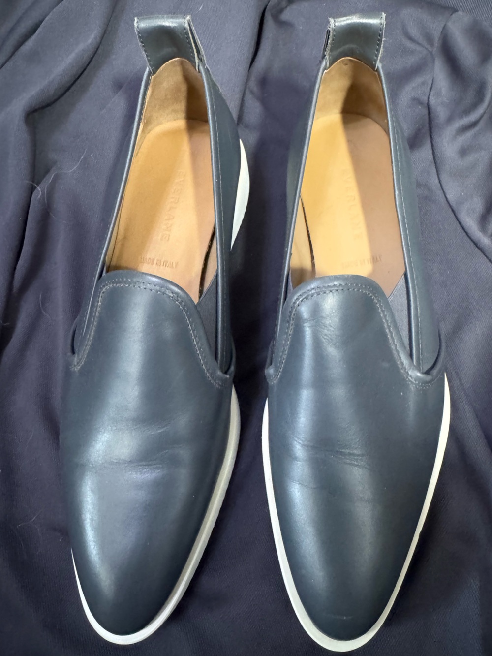 Everlane Italian Leather Street Shoe Loafers Gray 10